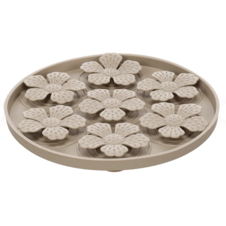 Round Flower Licking Mat Taupe – FLAMINGO| Waf & Co