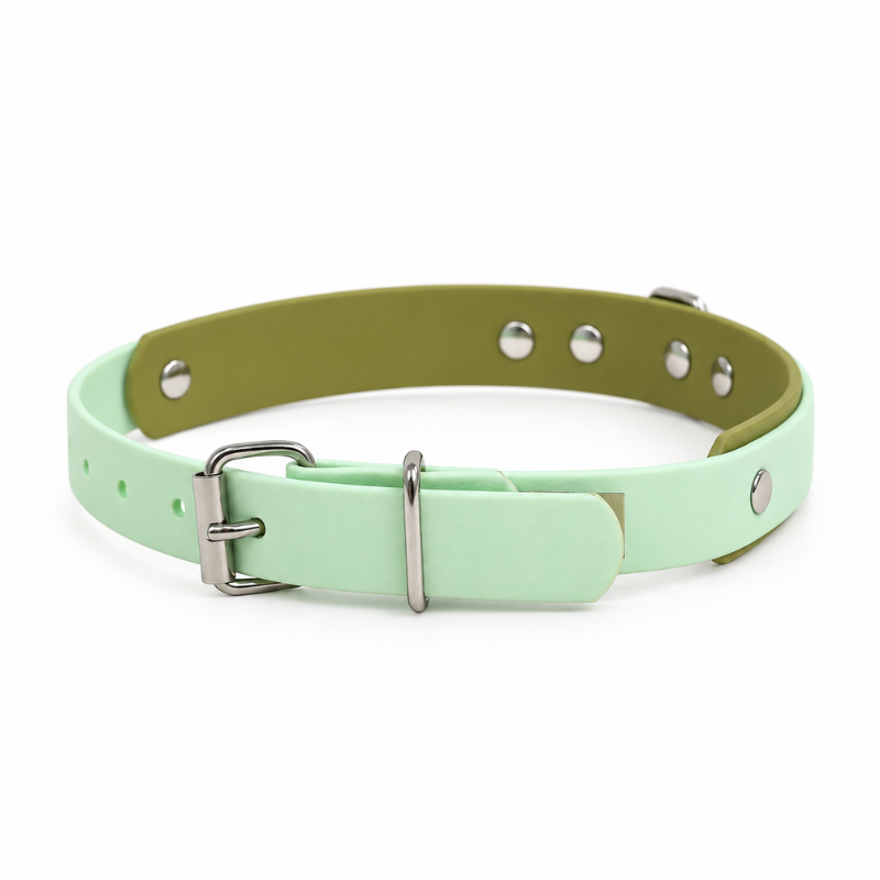Collier pour chien imperméable vert et kaki - Waf & Co | Waf & Co