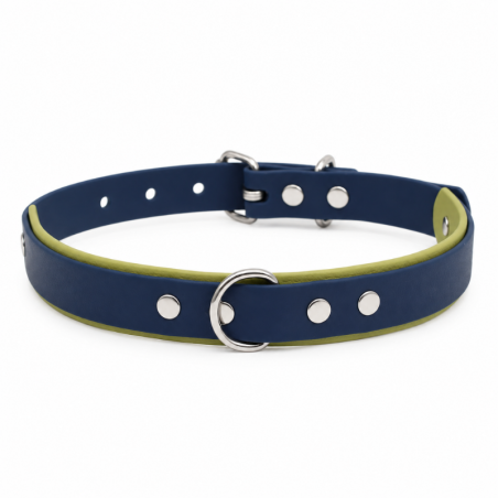 Collier pour chien imperméable bleu marine et kaki - Waf & Co | Waf & Co