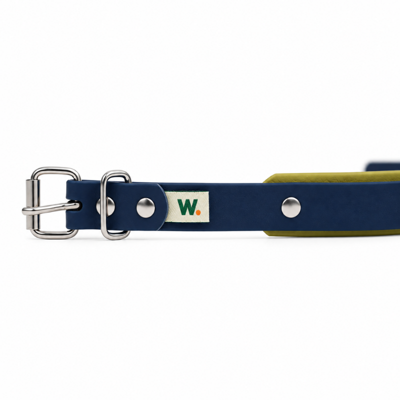 Collier pour chien imperméable bleu marine et kaki - Waf & Co | Waf & Co