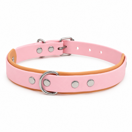 Collier pour chien imperméable rose et orange - Waf & Co | Waf & Co