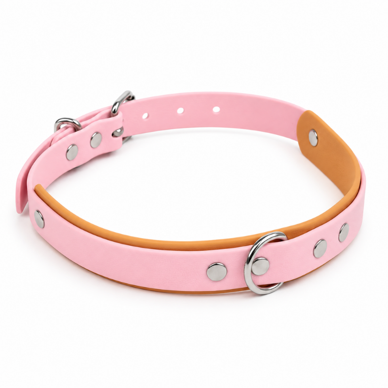 Collier pour chien imperméable rose et orange - Waf & Co | Waf & Co