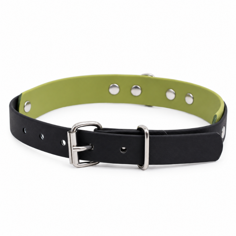 Black and Khaki Waterproof Dog Collar - Waf & Co | Waf & Co