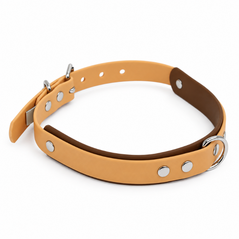 Orange and Brown Waterproof Dog Collar - Waf & Co | Waf & Co