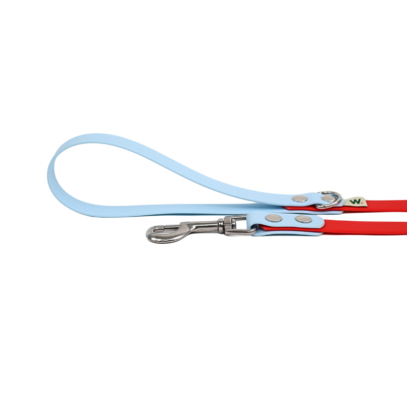 Red and sky blue dog leash - Waf & Co | Waf & Co