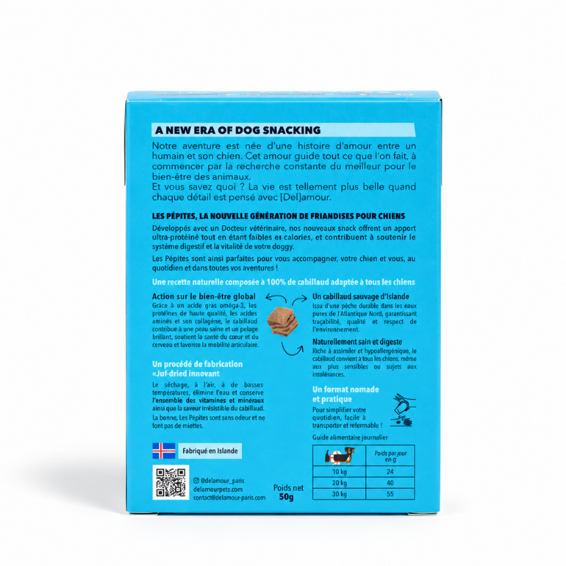 Les Pépites cod dog treats - Delamour | Waf & Co