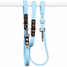 Laisse multi-positions bleu ciel et marron - Waf & Co | Waf & Co