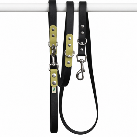 Black and khaki multi-position dog leash - Waf & Co | Waf & Co