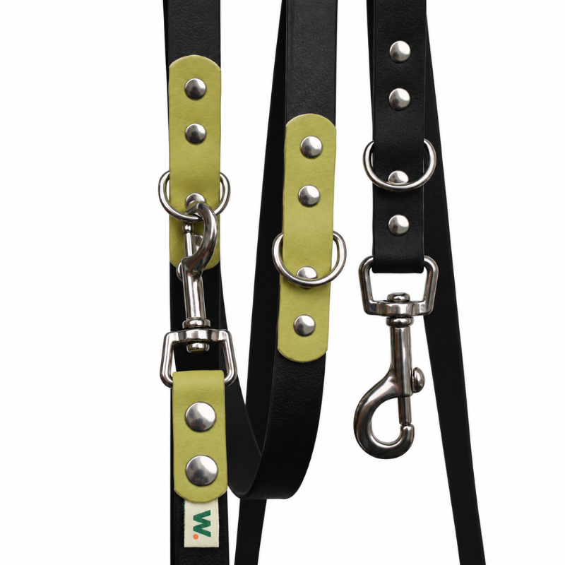 Laisse multi-positions noir et kaki - Waf & Co | Waf & Co